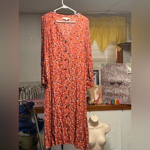 LOFT Red Polka Dot Dress